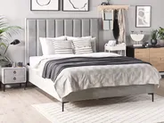 Bedroom Set SEZANNE Velvet Light Grey 160 x 200 cm (EU King Size)_796215