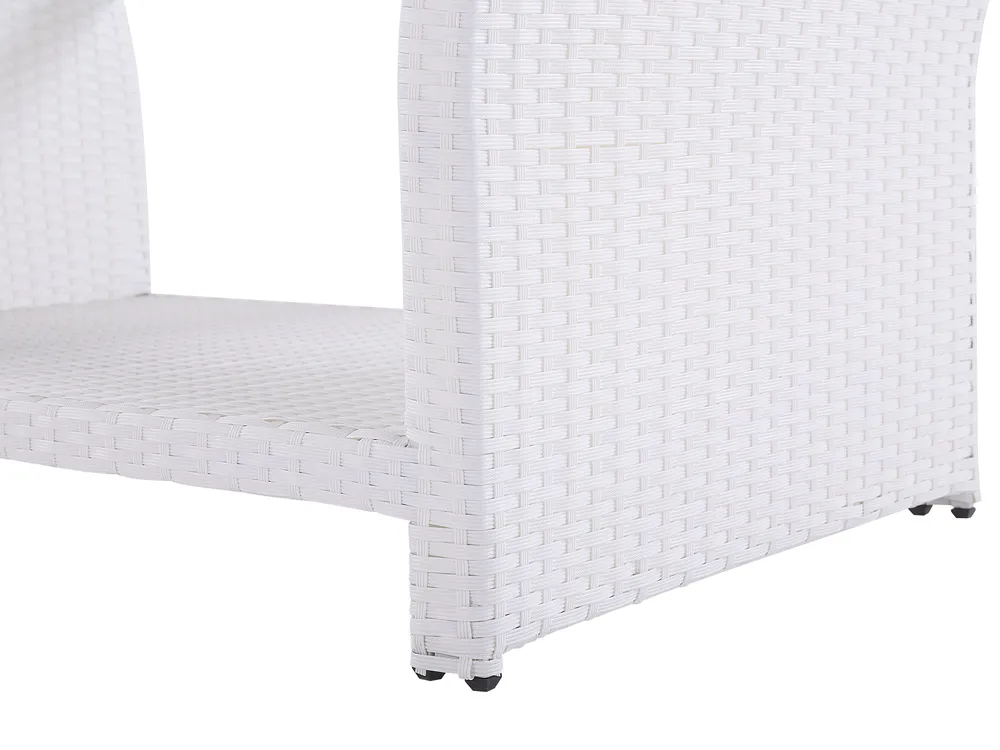 Garden Lounge Set with Table 4 Seater MARINO PE Rattan White_801178