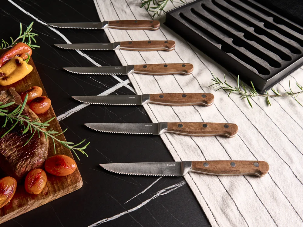 Set of 6 Steak Knives NAGANO Brown