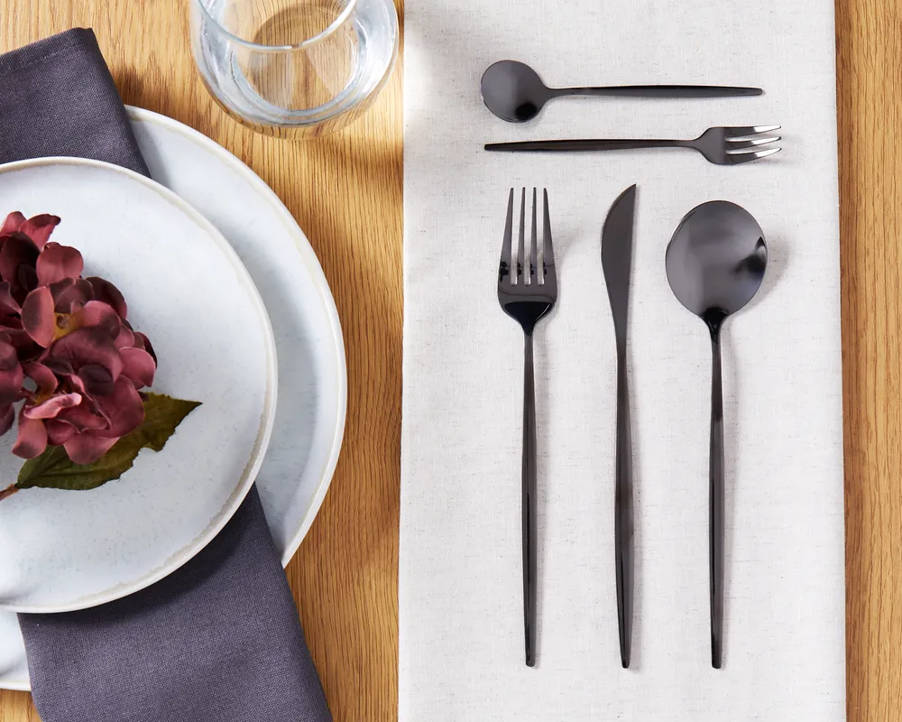30 Piece Cutlery Set RIGATONI Black