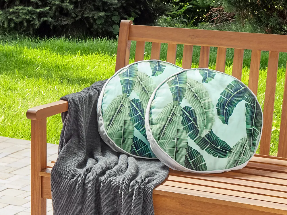 Set of 2 Outdoor Cushions BOISSANO Plant Pattern 40 x 40 cm Green