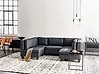 Modular U-Shape Sofa 5 Seater UNSTAD Faux Leather Black