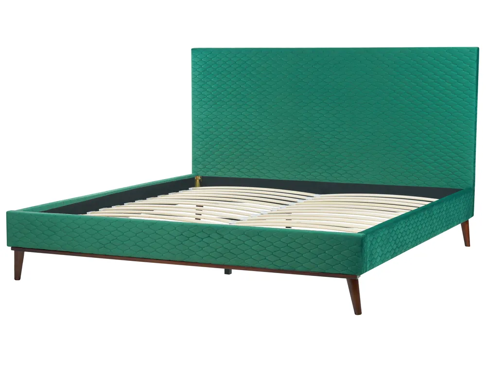Säng med lamellram Sammet BAYONNE 180 x 200 cm Grön_870902