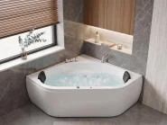Hörnbubbelbadkar med LED MEVES 1400 x 1400 mm Vit_1155118