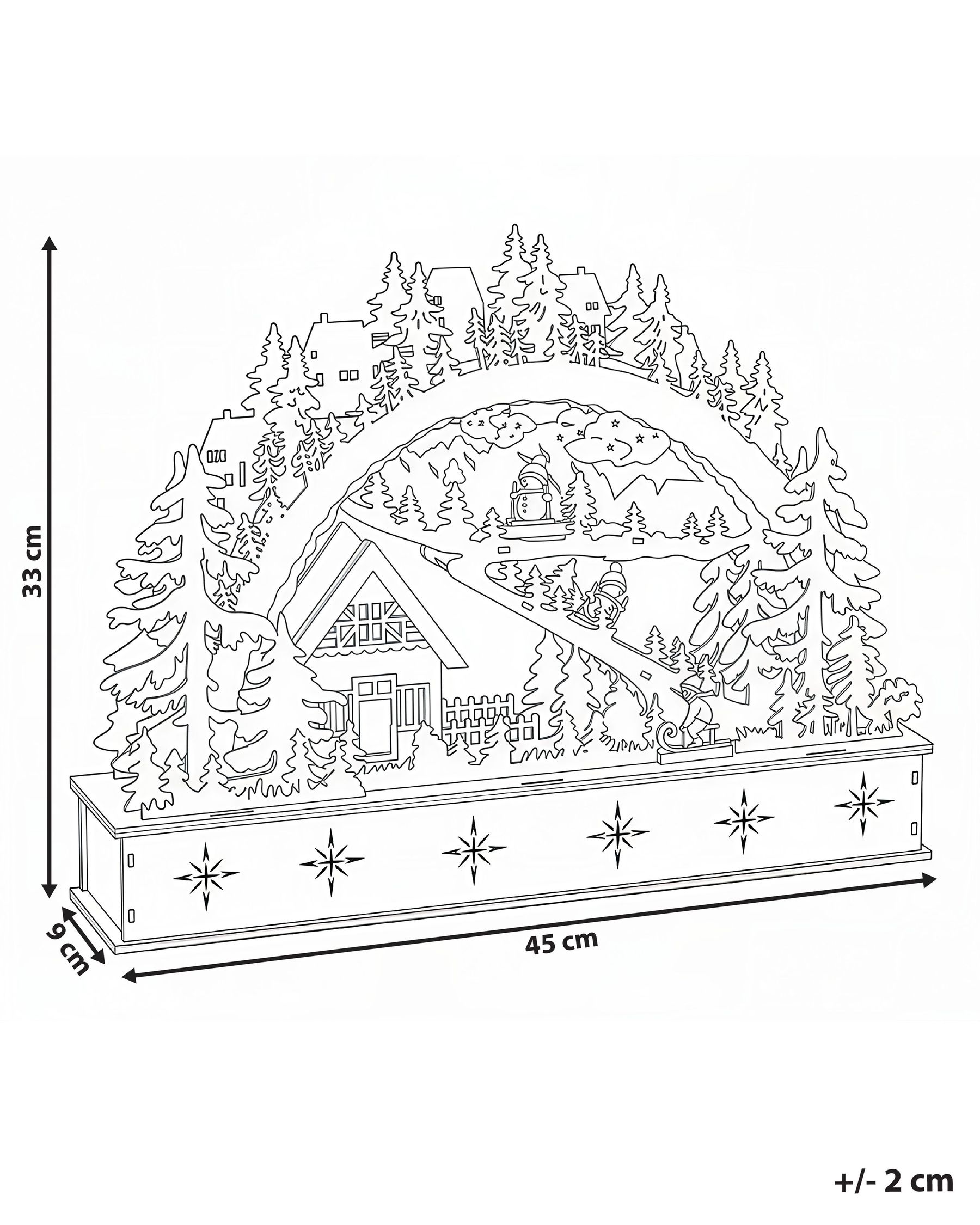 Joulukoriste LED-valo GOKSJO 33 cm Vaaleanruskea_1016900