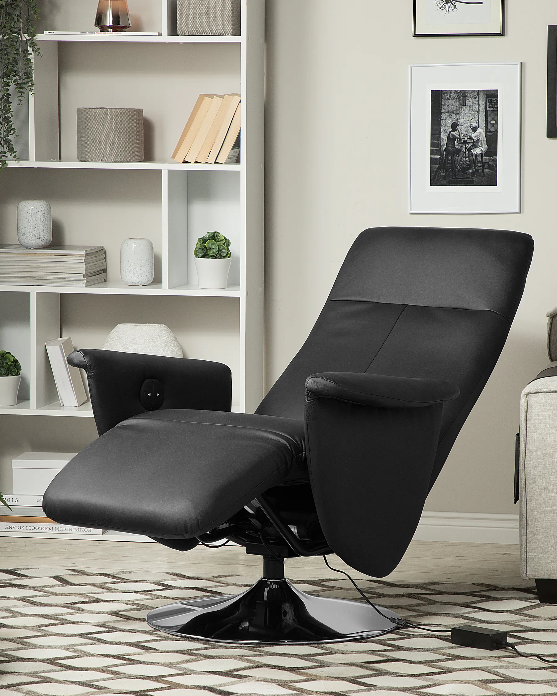 Recliner Chair PRIME with Footrest Faux Leather Black_709139