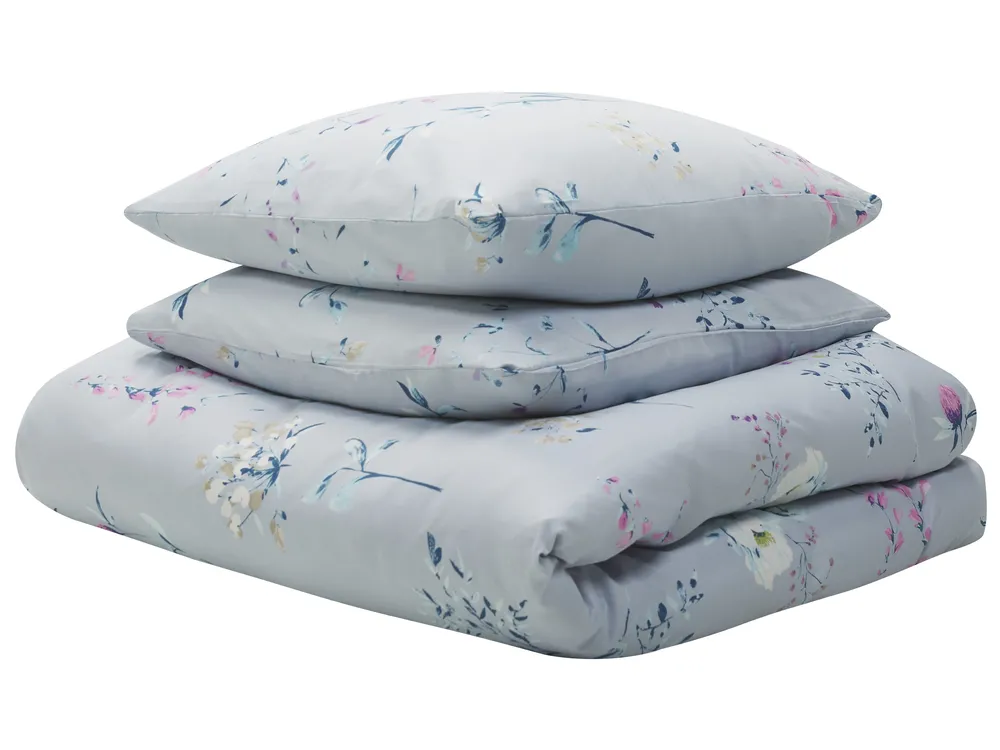 Duvet Cover Set EVERGREEN 220 x 240 cm Sateen Cotton Light Blue_815217