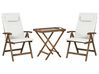 Bistro Set AMANTEA PREMIUM Acacia Wood Off-White