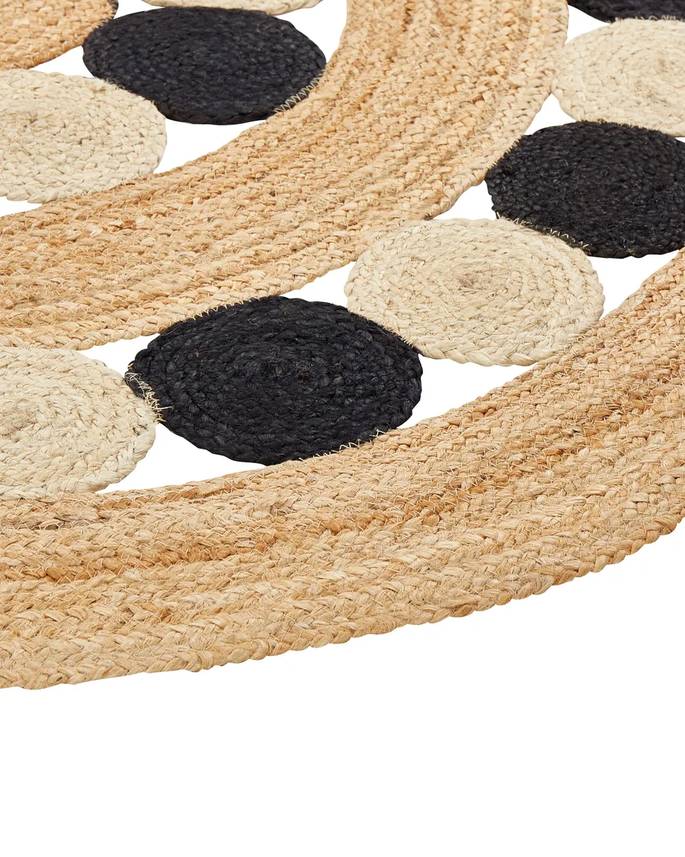 Matta HOVIT Svart ø 140 cm Jute_870086