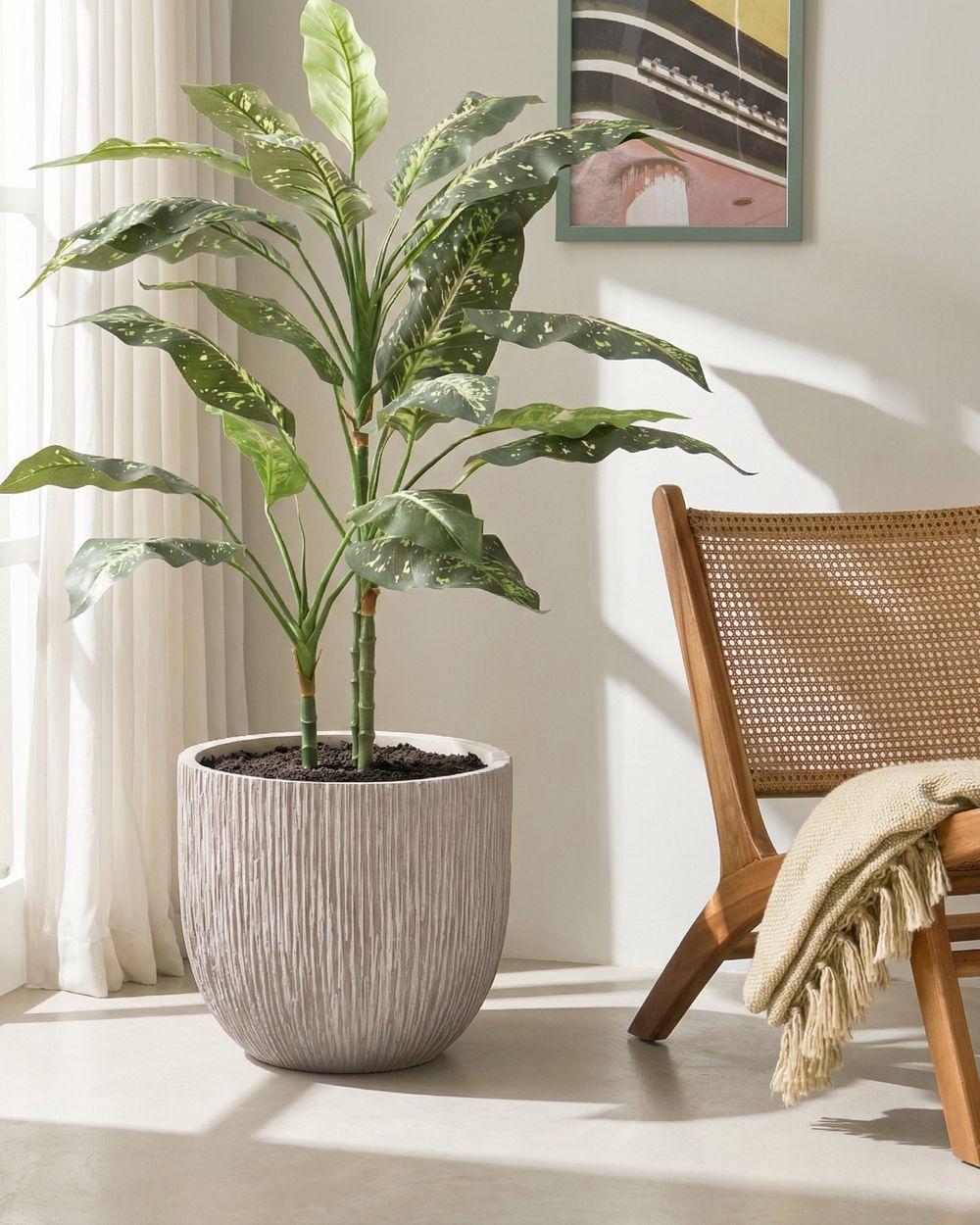 Blomsterpotte HANYUE 42 cm Lys beige