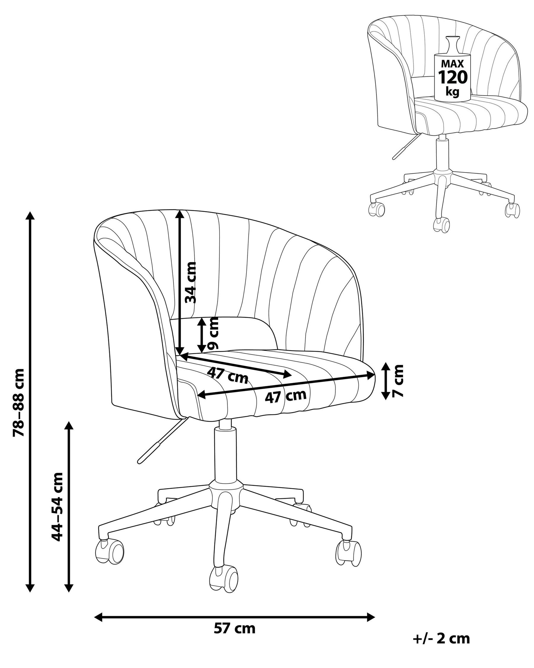 Desk Chair KATONAH Boucle Beige_1099443