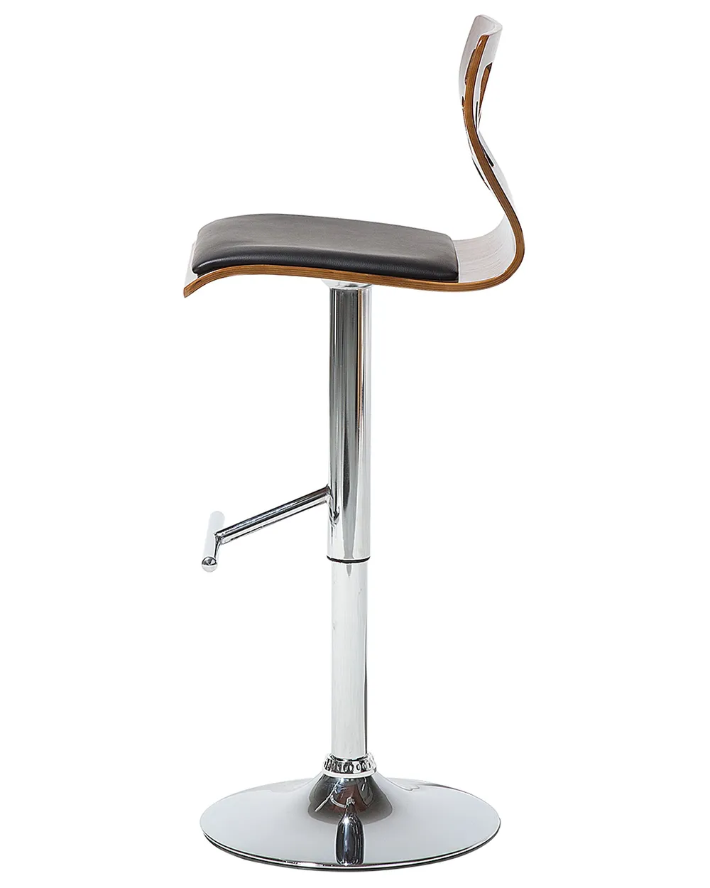 Set of 2 Bar Chairs PETERSBURG Swivel Faux Leather Black/ Silver_953081