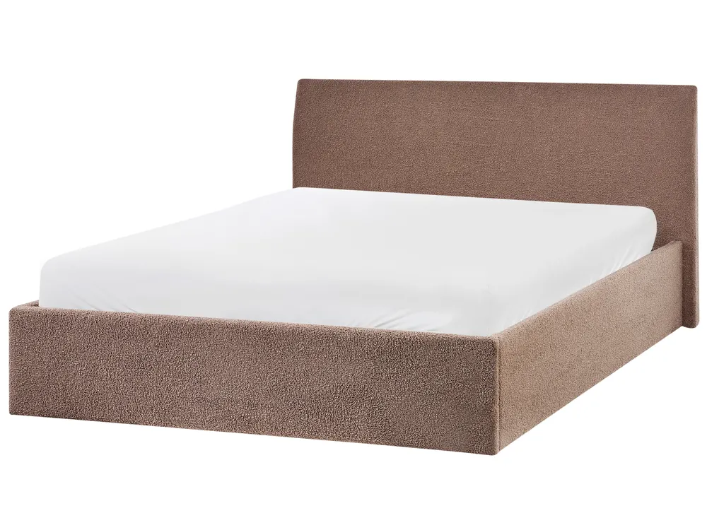 Ottoman Bed ORBEY Boucle Brown 140 x 200 cm (EU Double)_964702