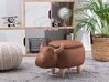 Storage Animal Stool COW Cow Faux Leather Light Brown