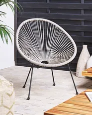 Set of 2 Garden Chairs ACAPULCO II PE Rattan Light Grey_811618