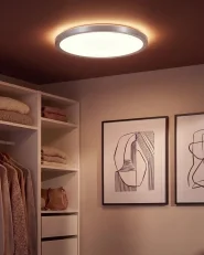LED Ceiling Lamp VELORA with Remote with Dimmer Silver_1131670