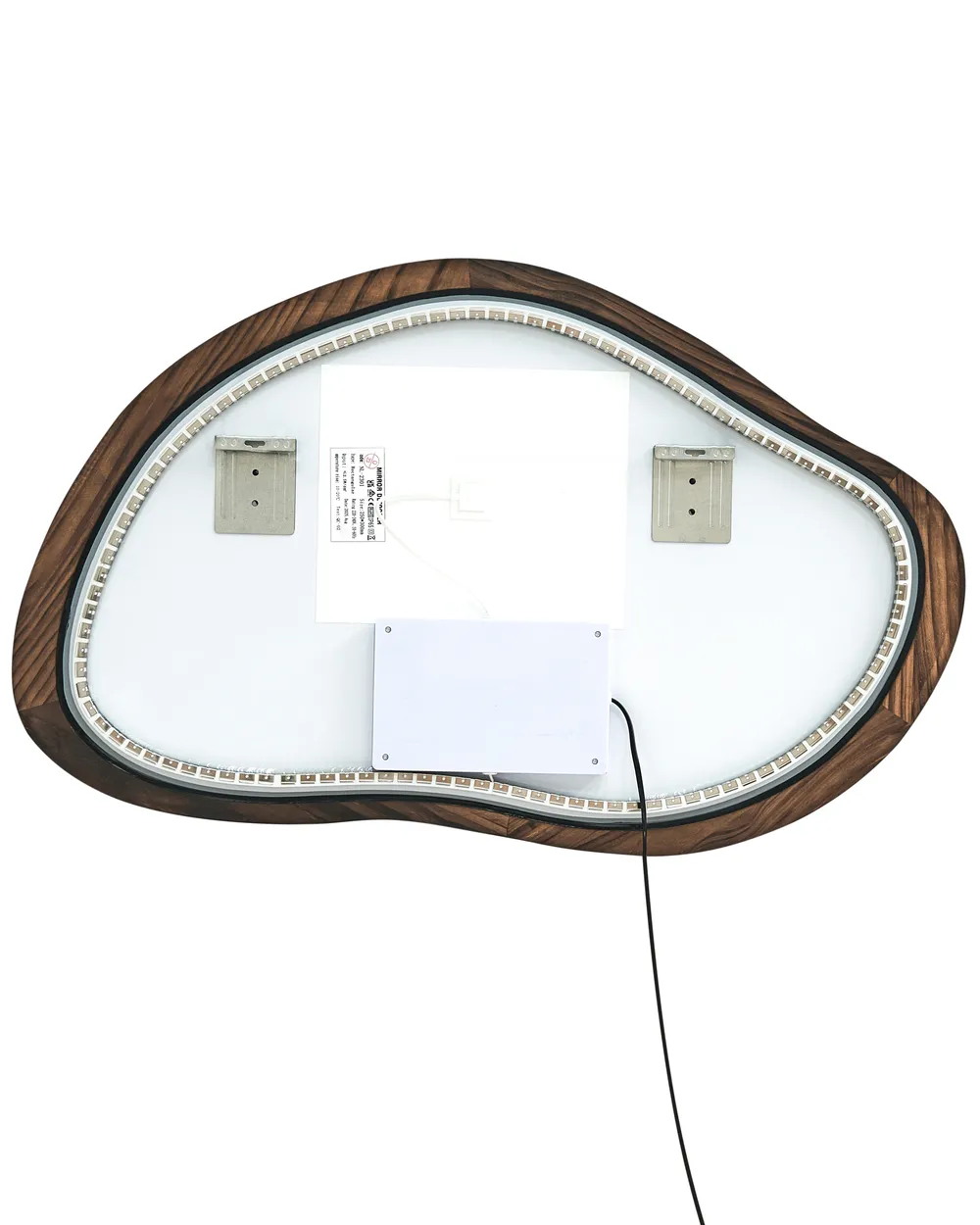 Badrumsspegel med LED MANCEY 93 cm 60 cm Mörkbrun_1090928