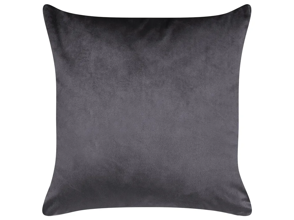 Set of 2 Decorative Cushions ALYSSUM 45 x 45 cm Velvet Grey Trellis Pattern_877680