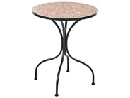 Bistro Table ADRANO 60 cm 60 cm Metal Terrazzo Effect Black_1021720