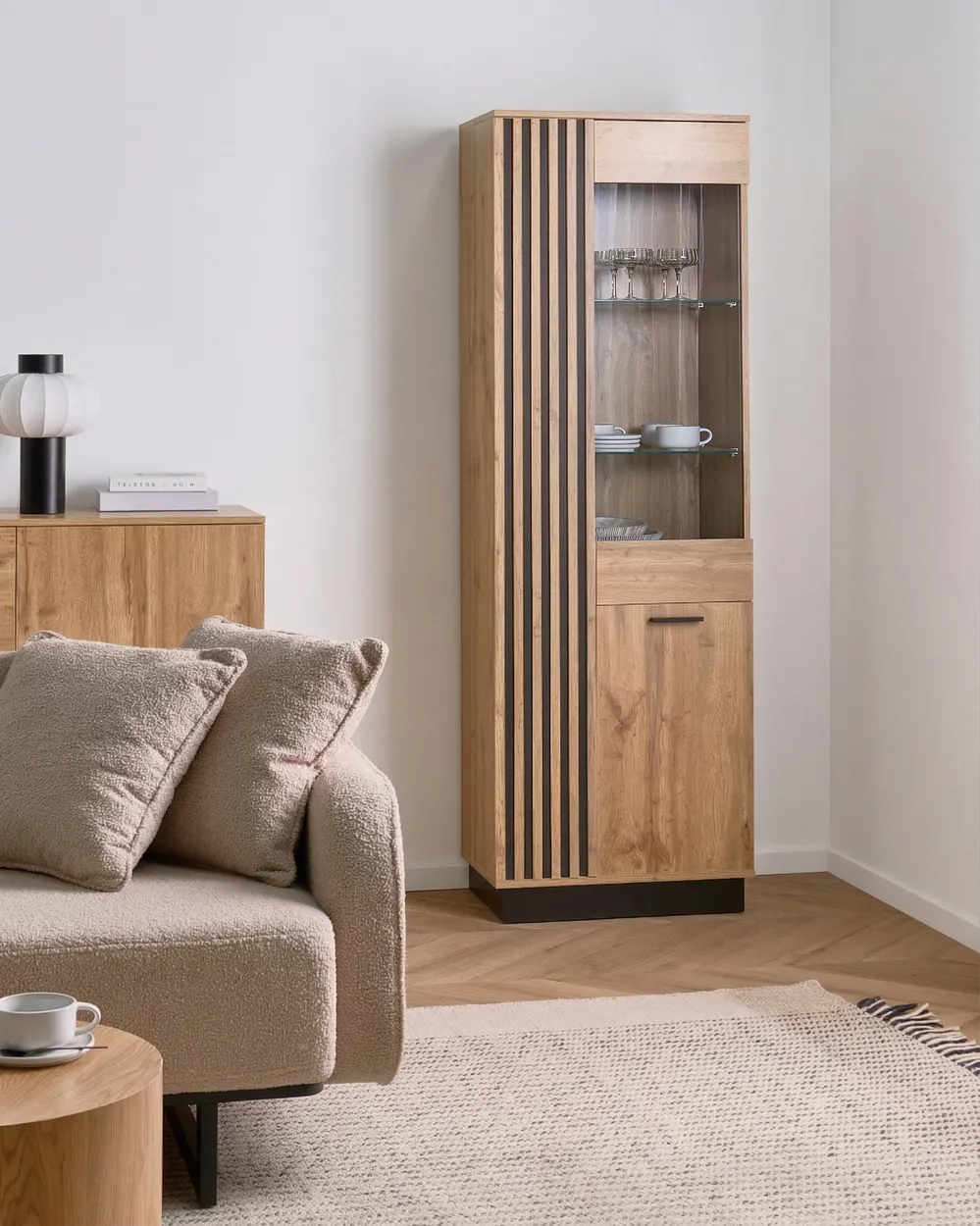 Glass Display Cabinet MANAIA 60 cm Brown