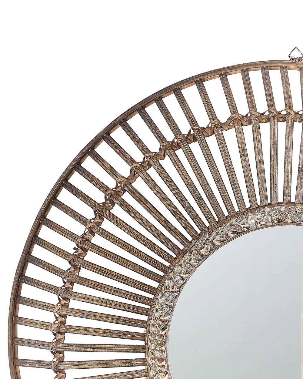 Wall Mirror BLASITO 66 cm 66 cm Bamboo Brown_807271