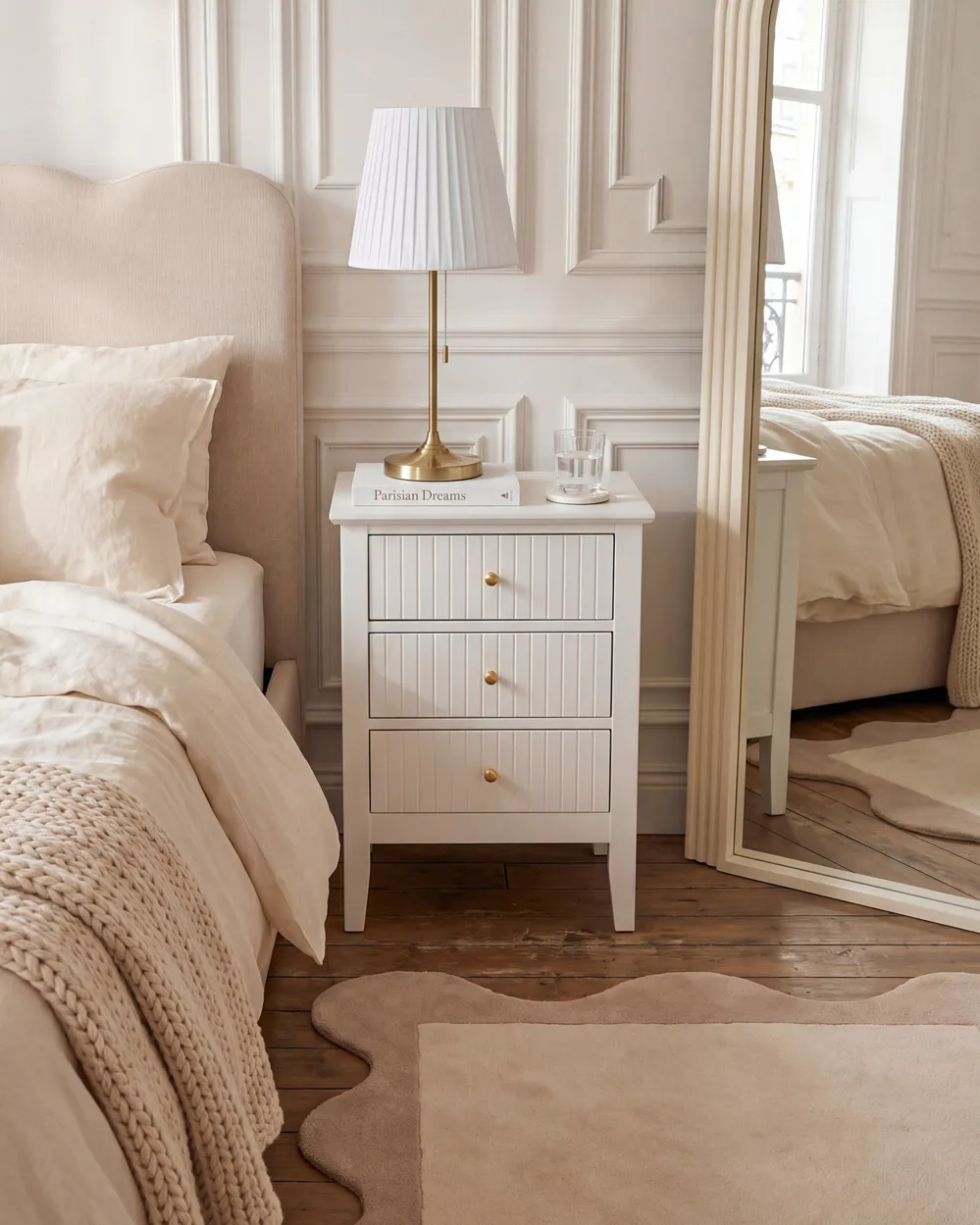 3 Drawer Bedside Table ASSISI White_1135110