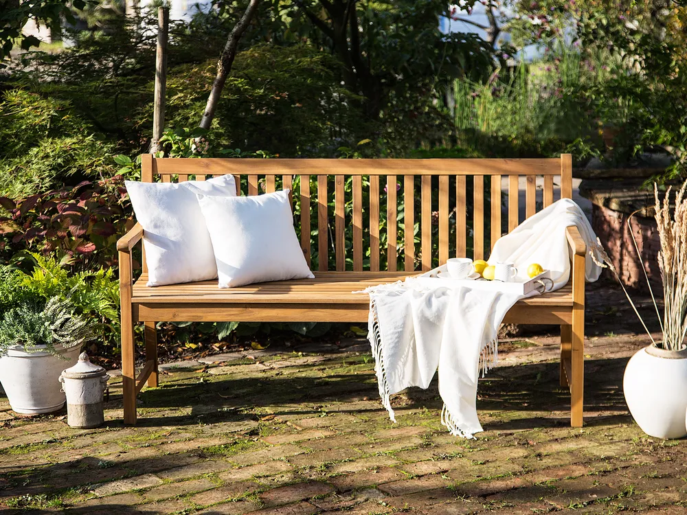 Garden Bench VIVARA 160 cm Certified Acacia Wood Light Brown