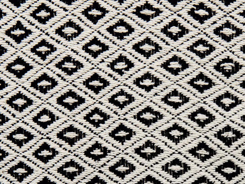 Pledd CHYAMA Bomull 125 x 150 cm Svart/beige_839765