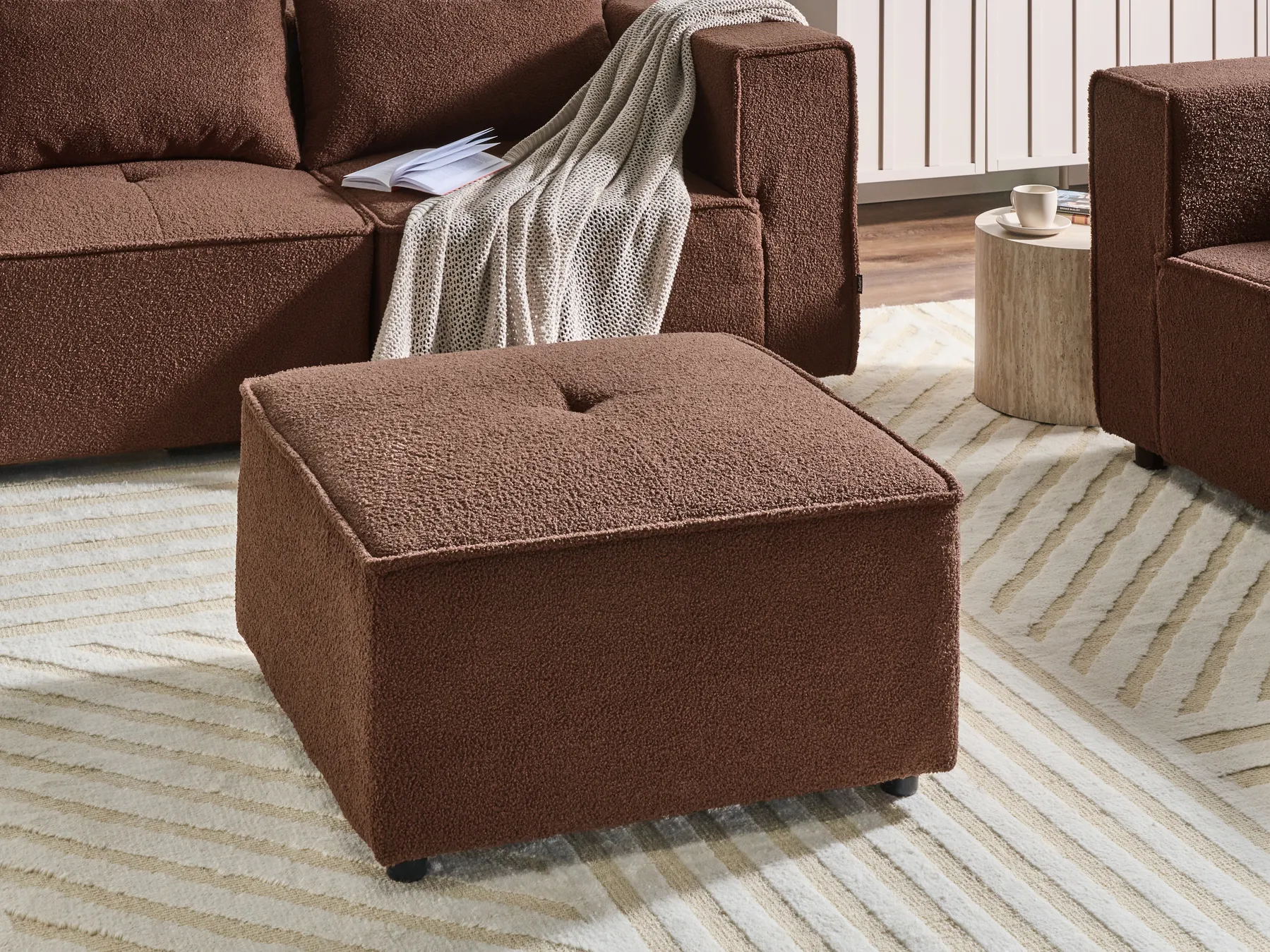 Ottoman AXEBO Boucle Brown_1075777