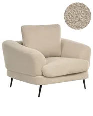 Fåtölj KJAER Bouclé Ljusbeige_1006733