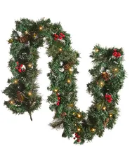 Christmas Garland LED TENALA 180 cm Green_813303