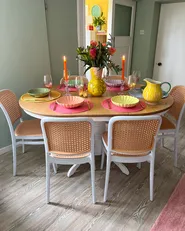 Set med 4 trädgårdsstolar PLOSE Vit/ Beige_1036097