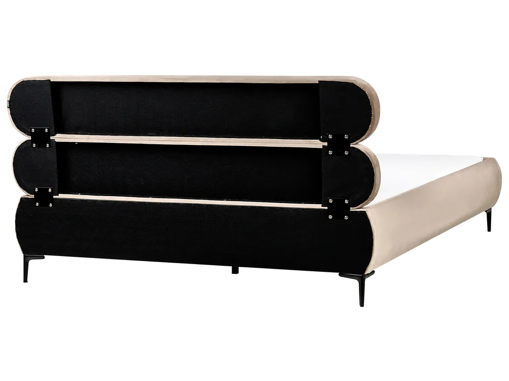 Bed Velvet LESSAY 180 x 200 cm (EU Super King) Taupe_982176