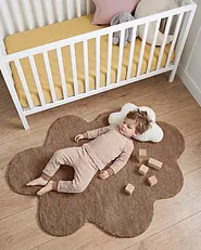 Kids Rug HODKA  Light Brown 80 x 120 cm Cotton with Cushion_1154977