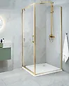 Duschväggar DARLI 900 x 900 x 1850 mm Guld