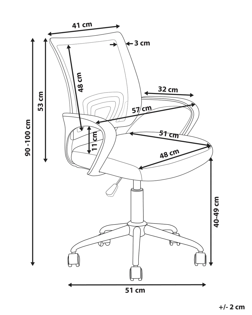 Office Chair SOLID Black/ White_1165488