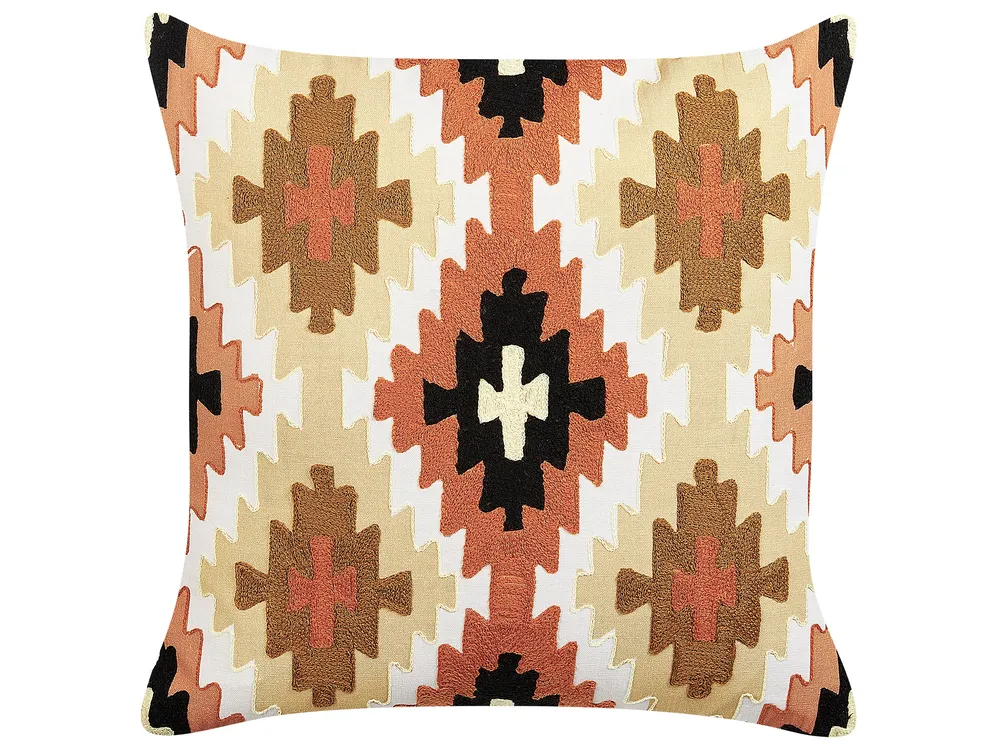Throw Cushion SERAMPORE 50 x 50 cm Cotton Multicolour Geometric Pattern