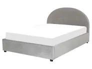 Ottoman Bed VAUCLUSE Velvet Light Grey 160 x 200 cm (EU King Size)_837423