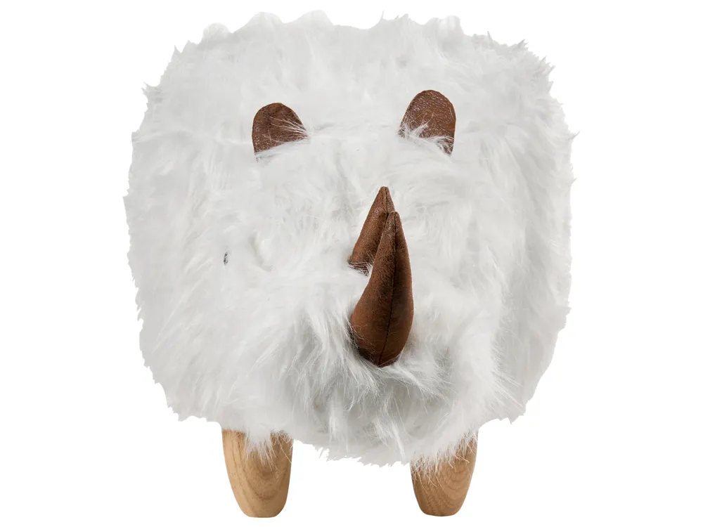 Eläinjakkara WOOLLY Sarvikuono Keinoturkis Valkoinen_1020135