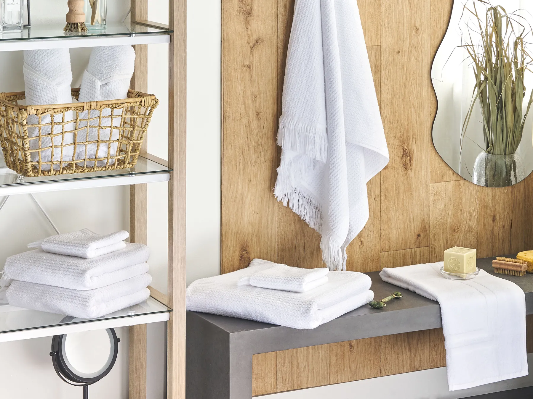 Set of 9 Towels ATIU Terry Cotton White_843384