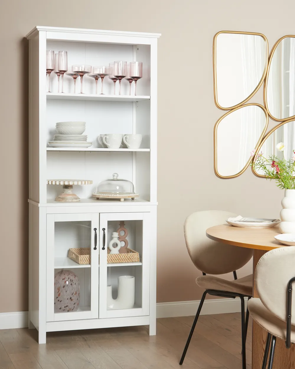 Glass Display Cabinet LUSBY 75 cm White