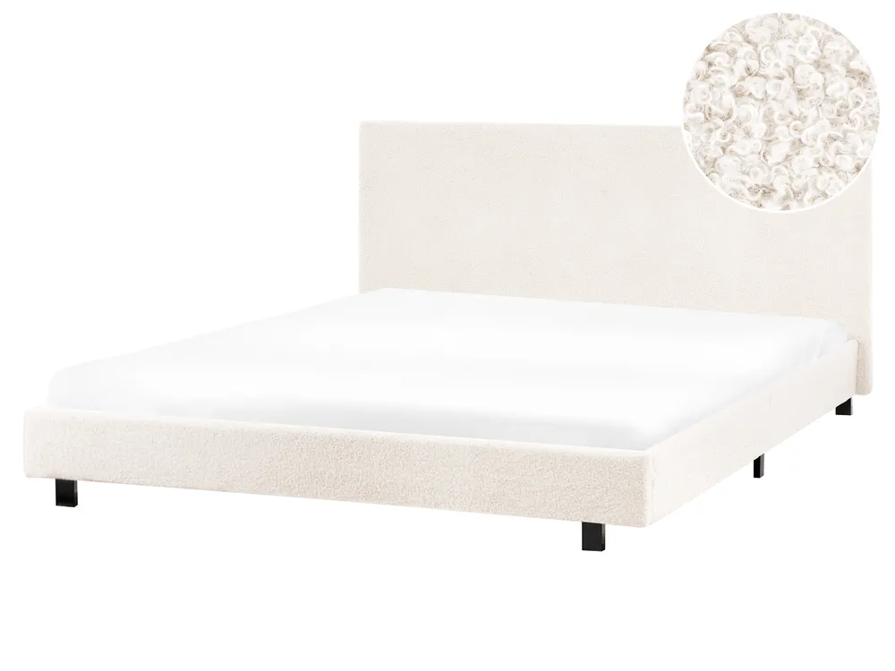 Waterbed Boucle ALBI 160 x 200 cm (EU King Size) Off-White