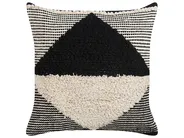 Set of 2 Decorative Cushions KHORA 50 x 50 cm Cotton Black Geometric Pattern_829464