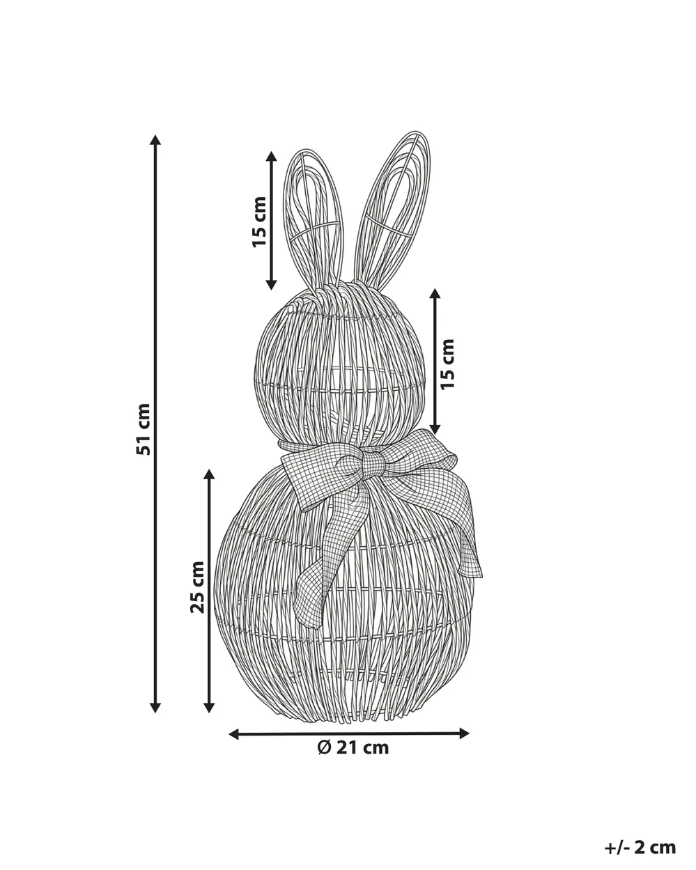 LED Decoration Rabbit NAUVO PE Rattan Brown_1182554