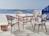 Bistro Table CASPRI 80 cm 80 cm Glass Black/ White