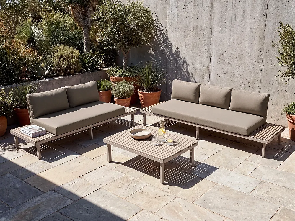 Sofabord til hagen FIVIZZANO 70 cm 90 cm Akasietre Beige_1159425