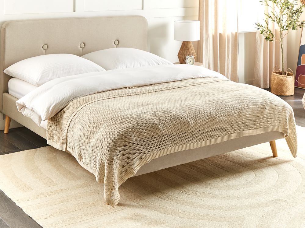Sengeteppe ILEN Bomull 150 x 200 cm Beige