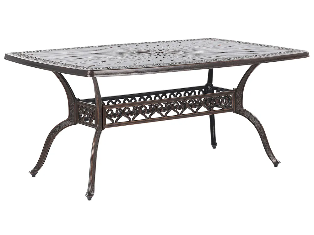 Garden Dining Table LIZZANO 165 cm 102 cm Metal Dark Brown