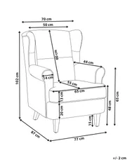 Wingback-tuoli ABSON Vakosametti Beige_1186205