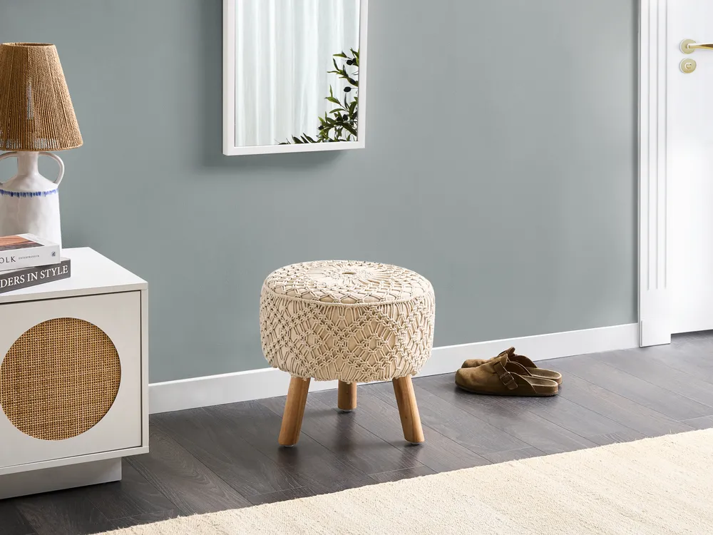 Footstool MANZAI Cotton Beige